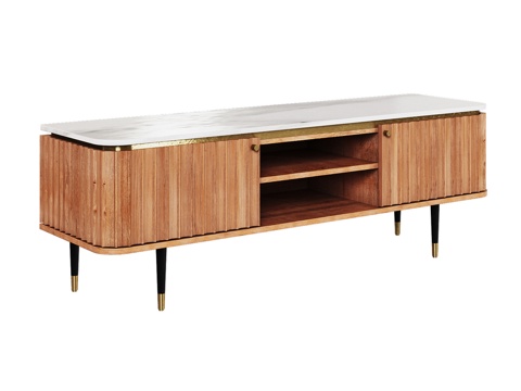  OM现代风格大理石台面电视柜3d模型 