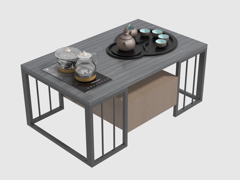  煮茶桌几3d模型 