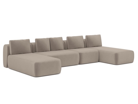  模块化沙发 4 节 170+125+85+170 Molto3d模型 