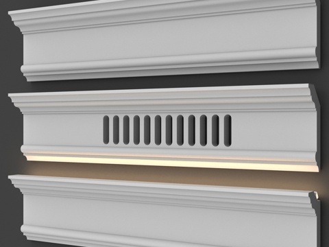  带通风与灯光变化的555号檐口3d模型 