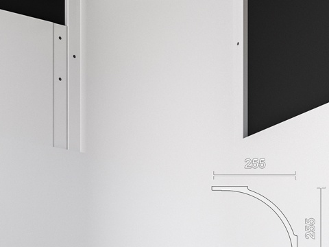  弧形石膏连接件 SRG 008 (255x255)3d模型 