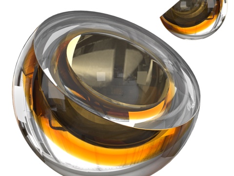  Fume Amber 斜角垂坠花瓶3d模型 