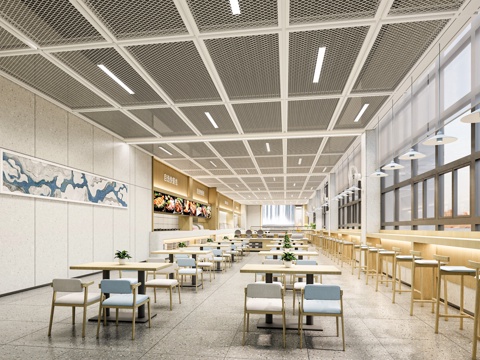 学校餐厅空间su模型