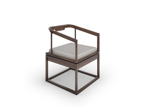  中式圈椅 中式休闲椅 中式餐椅3d模型 