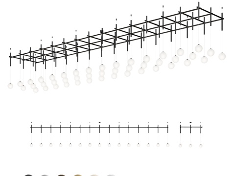  球形管道网状吊灯3d模型 