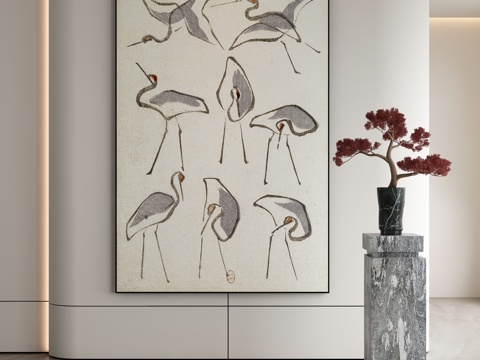  现代简约抽象挂画3d模型 