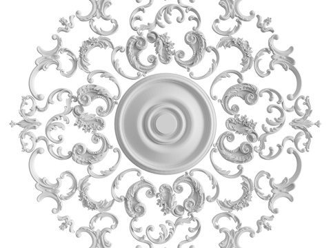  灰泥装饰花饰套装123号3d模型 