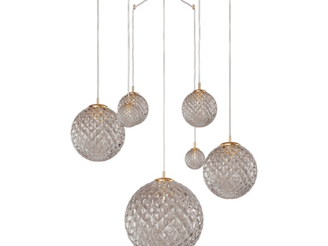  4608 卡迪斯金色吊灯3d模型 