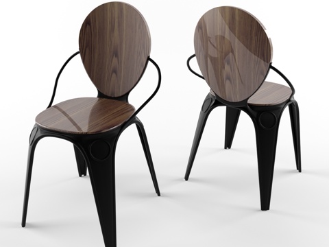  北欧椅子 单椅 工业风椅子 北欧椅子 吧凳 凳子3d模型 