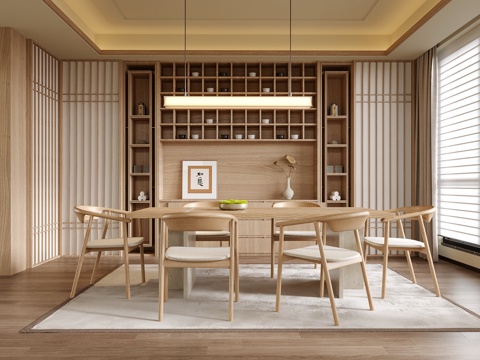 现代餐厅 餐桌椅su模型