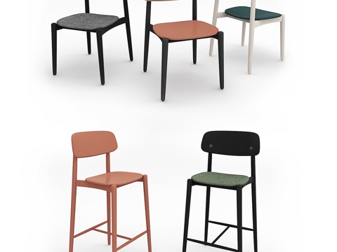  现代餐椅 单椅 椅子 休闲椅 躺椅3d模型 