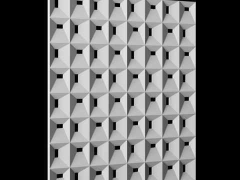  石膏3D隔断板3d模型 