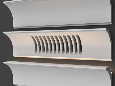  473号通风灯饰天花板线条3d模型 