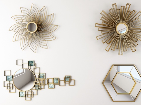  陈设现代装饰挂镜3d模型3d模型 