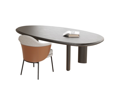  现代书桌椅su模型 