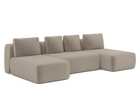  模块化沙发 3 节 125+125+125 Molto (M3d模型 