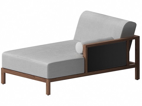  EQUADOR单人纯柚木沙发（左扶手）3d模型 