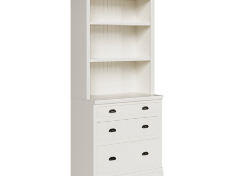  OM海岸风格带抽屉书柜3d模型 