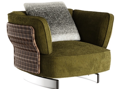  户外单人沙发 户外藤编沙发 单人沙发椅3d模型 