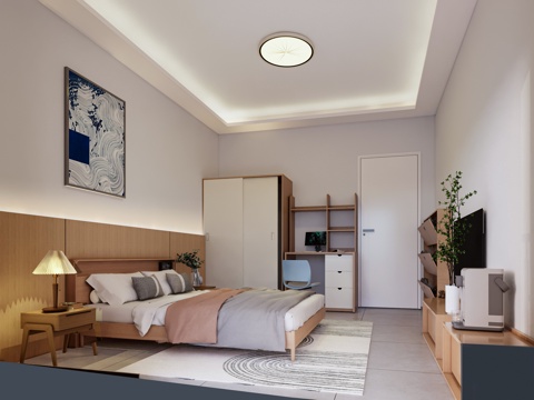 单人公寓空间su模型