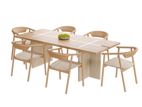 现代餐桌椅 餐椅 餐桌su模型