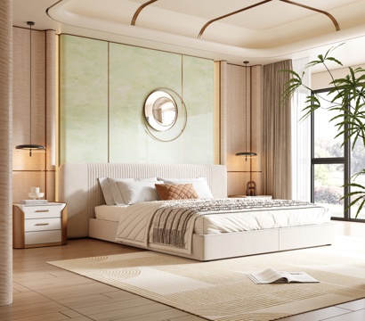  意式轻奢卧室 现代轻奢卧室 飘窗卧室 主卧3d模型 