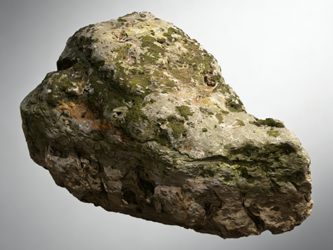 自然风化岩石 苔藓植被 老旧石头 苔藓岩石 游戏场景 影视特su模型