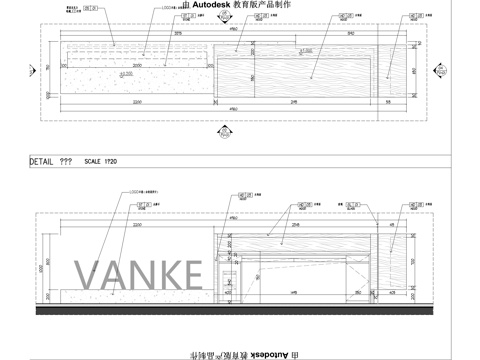 水磨石接待台节点大样图cad施工图