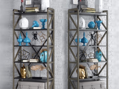  VISTERIA层架搭配阁楼装饰3d模型 