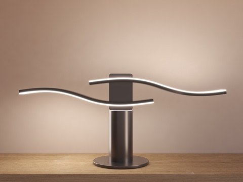  现代台灯 床边灯 轻奢台灯 不锈钢台灯 艺术灯具 设计师台灯3d模型 