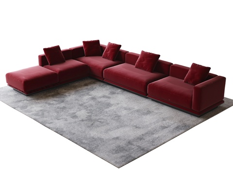 现代多人沙发 别墅沙发su模型