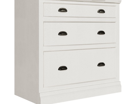  OM 海滨风格三抽屉柜3d模型 