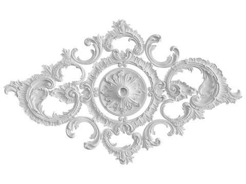  带灰泥装饰的玫瑰花饰套装No1183d模型 