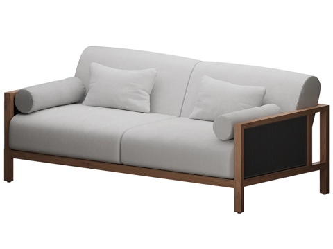  柚木实木沙发 EQUADOR 双人款3d模型 