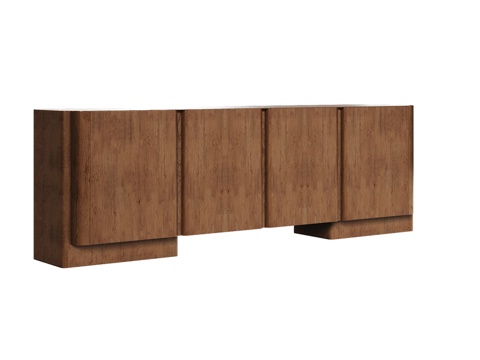  OM 媒体柜四门简约风格3d模型 