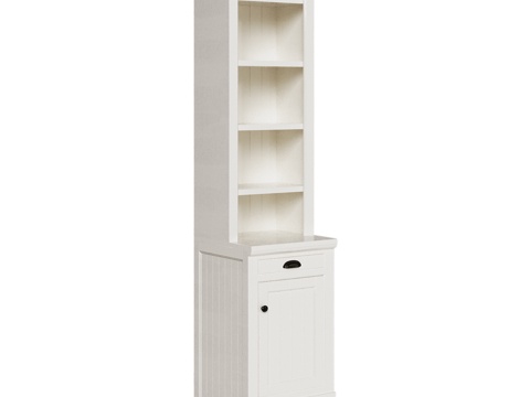  OM海岸风窄书柜3d模型 