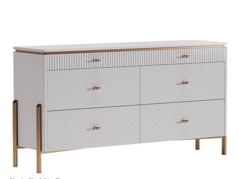  贝拉抽屉柜3d模型 