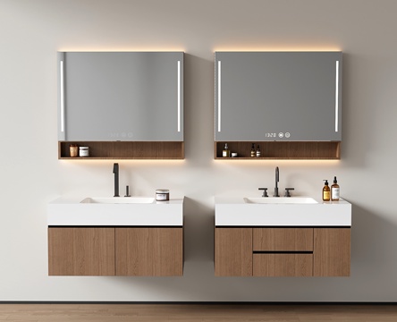  现代悬空浴室柜 洗手台 卫浴柜 洗手池3d模型 