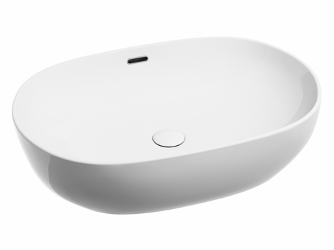  OM 带排水溢流口的悬挂式椭圆形洗脸盆3d模型 