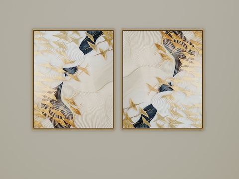  新中式装饰画3d模型 