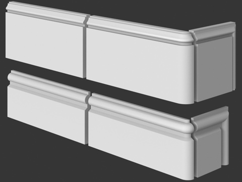  带端头的33号和39号踢脚线板。LepGrand3d模型 