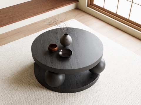  现代圆形茶几3d模型 