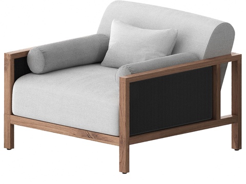  柚木扶手椅 EQUADOR3d模型 