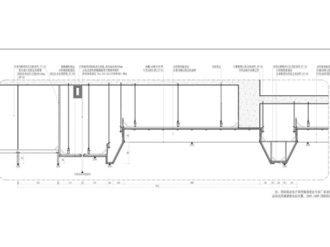 灯膜铝方通吊顶节点大样图cad施工图