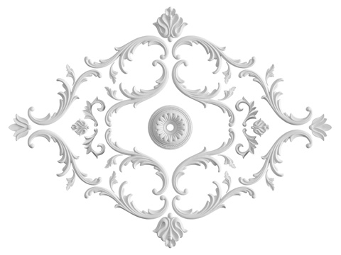  带灰泥装饰的玫瑰花饰，套装编号1203d模型 