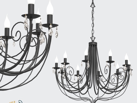  RS190 10B伊丽莎白枝形吊灯3d模型 