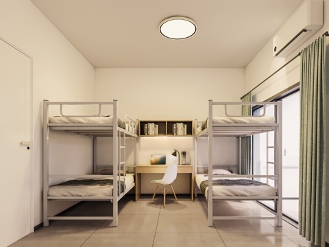 学校四人空间宿舍su模型