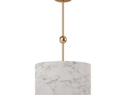  60174 3头黄铜吸顶灯3d模型 