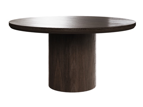  OM极简风格圆形餐桌3d模型 