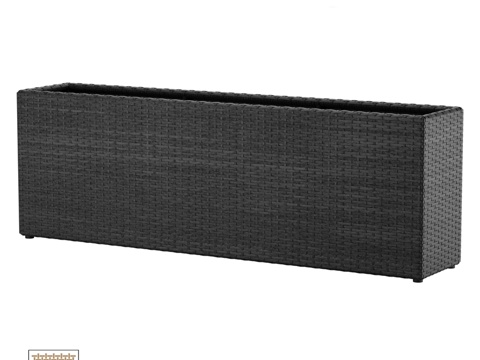  OM花盆黑胡桃藤编3d模型 